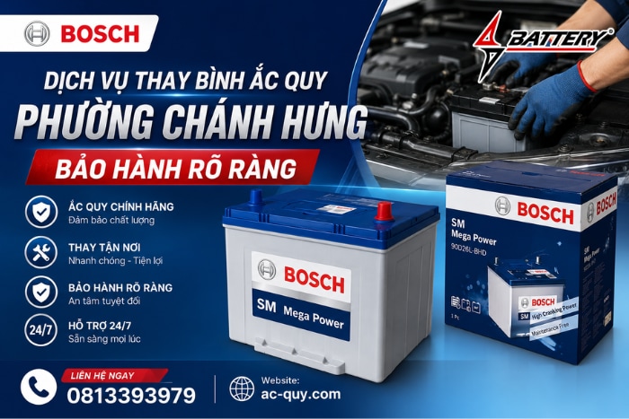Dịch Vụ Thay Bình Ắc Quy Phường Chánh Hưng – Bảo Hành Rõ Ràng