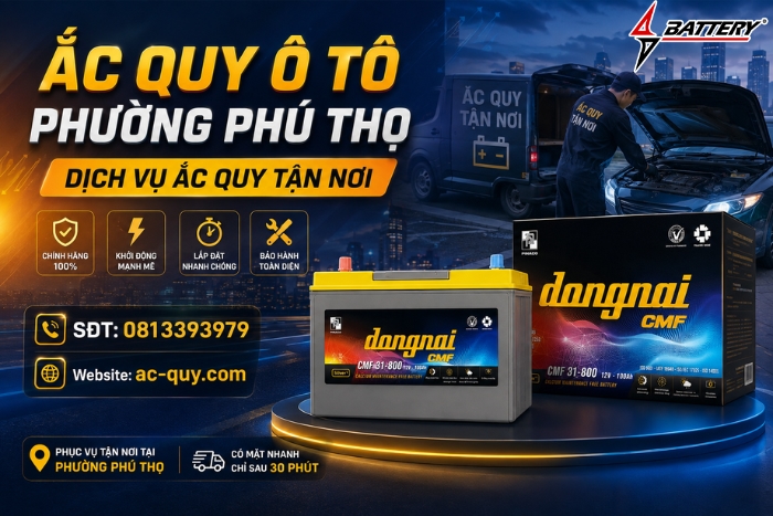 Ắc Quy Ô Tô Phường Phú Thọ - Dịch Vụ Ắc Quy Tận Nơi