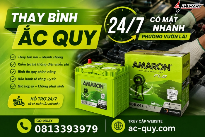 Thay Bình Ắc Quy Phường Vườn Lài 24/7, Có Mặt Nhanh