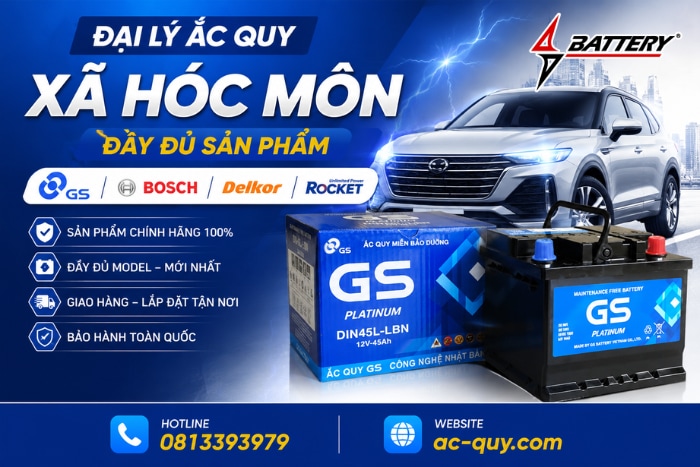 Cửa Hàng Ắc Quy Xã Hóc Môn – Đầy Đủ Sản Phẩm GS, Bosch, Delkor, Rocket